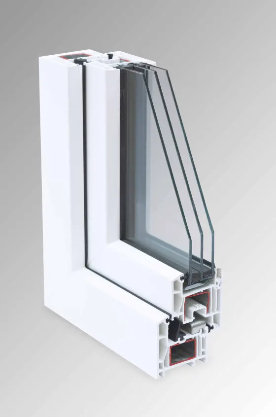 Corte del perfil REHAU Prestige-Design AD/MD 70
